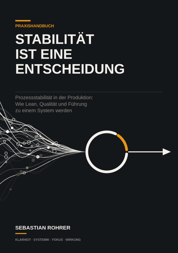 Buchcover «Stabilität ist eine Entscheidung» von Sebastian Rohrer – Praxishandbuch zu Prozessstabilität in der Produktion